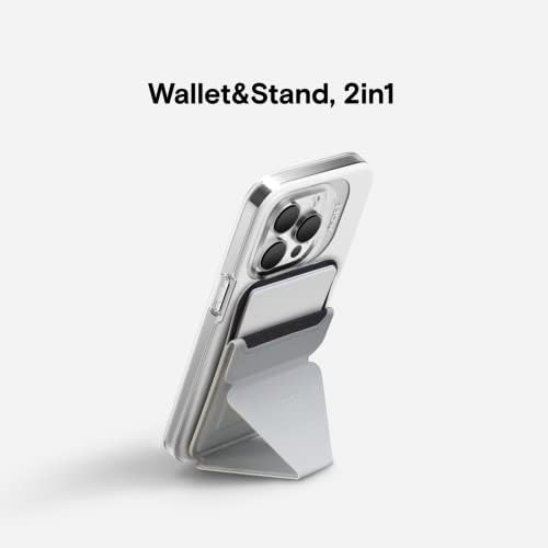 MOFT MagSafe Wallet Stand for iPhone 16/15/14/13/12 Series MagSafe Compatible Phone Stand with 3 Viewing Angles (Cool Gray) – Enhanced Compatibility and Speed
