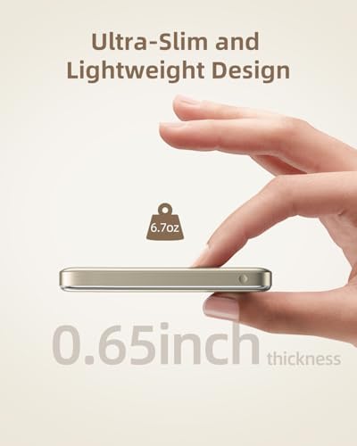 Magnetic Wireless Power Bank for i Phone – 10,000 m Ah Fast Charge Portable Charger with USB-C Cable & PD 20 W Technology – Seamless Compatibility for i Phone 15/14/13/12 Mini, Plus, Pro, and Pro Max – Effortless Magnetic Attachment & Lightweight Design for On-the-Go Convenience