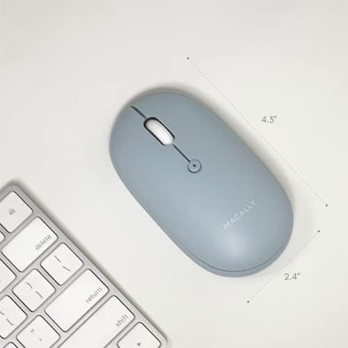 Sleek Macally Wireless Bluetooth Mouse – Rechargeable, Ergonomic Design for Mac & PC – Ultra-Quiet Clicks Perfect for Home, Office & Travel – Enhanced Compatibility with Mac Book Air/Pro, i Mac & Windows Laptops – Experience Comfort & Efficiency in Every Click