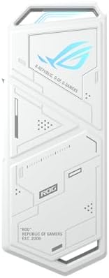 ASUS ROG Strix Arion White M.2 NVMe SSD Enclosure – Ultra-Fast USB 3.2 Gen 2 Type-C (10 Gbps) with Dual Cable Options & Thermal Pads for Optimal Cooling – Effortless Installation for PCIe 2280/2260/2242/2230 M Key/B+M Key SSDs – Perfect for Gamers and Professionals Needing Speed and Portability