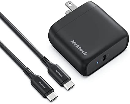 Nekteck 65 W Ga N II USB-C Fast Charger – USB-IF Certified with PD 3.0 & PPS Technology, Compact and Foldable Design, Includes 6.6 ft Cable – Perfectly Compatible with i Phone 15, Mac Book Air/Pro, i Pad, Galaxy S21/S20 & More for Ultimate Charging Efficiency