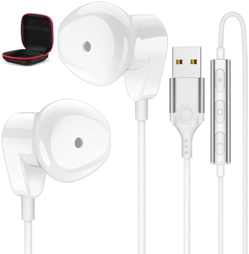 High-Fidelity USB C Headphones for Samsung Galaxy S25 S24 S23 S22 Ultra, i Phone 15 & 16 Pro Max – Premium Wired Type C Earbuds with Built-In Microphone and Volume Control for Crystal-Clear Calls and Immersive Sound Quality – Ideal for Galaxy Z Flip 3, One Plus, and Daily Use