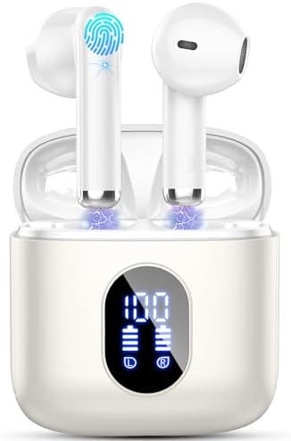 Advanced Bluetooth 5.3 Wireless Earbuds – Hi-Fi Stereo Sound for Ultimate Audio Experience, 4 ENC Mics for Superior Call Clarity, Featherlight 3 g Build for Unmatched Comfort, 30-Hour Playtime with Sleek USB-C Charging Case, IP7 Waterproof for All-Weather Durability, Seamlessly Compatible with Android & i OS – Ideal for Music Aficionados and On-the-Go Professionals