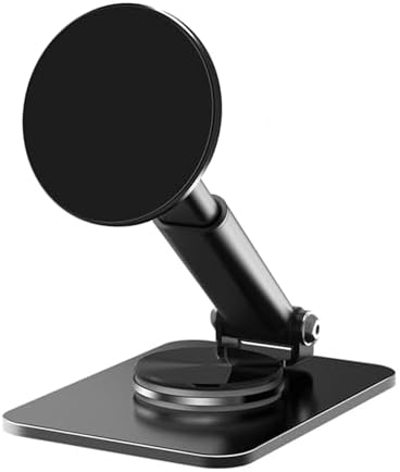 Magnetic Phone Stand Compatible with MagSafe for iphone16, Phone Stand for Desk with 360°Rotation Base, Adjustable Height to 6.1 inch, Compatible for MagSafe Case and iPhone 16/15/14/13/12 – Enhanced Compatibility and Speed