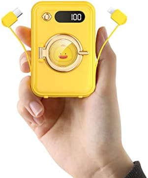 Ultra-Compact 10000 m Ah Fast Charging Power Bank with Built-in Cables and LED Display – Cute, Lightweight Design for i Phone, Samsung, and Tablets – Perfect Travel Companion for Effortless Power On-the-Go