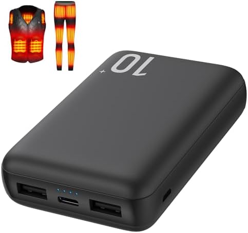 High-Capacity 10,000 m Ah Heated Vest Battery Pack – Efficient 5 V 2 A Power Bank for Ultimate Comfort in Heated Clothing – Lightweight & Durable Design for Outdoor Adventures