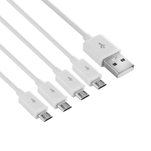 Herfair 6-Way Micro USB Splitter Cable – 4.92 FT Multi Charging Cord for Enhanced Device Connectivity and Fast Data Transfer – USB 2.0 Type A Male to 6 Micro USB Male Adapters – Universal Compatibility for Smartphones, Tablets, and More