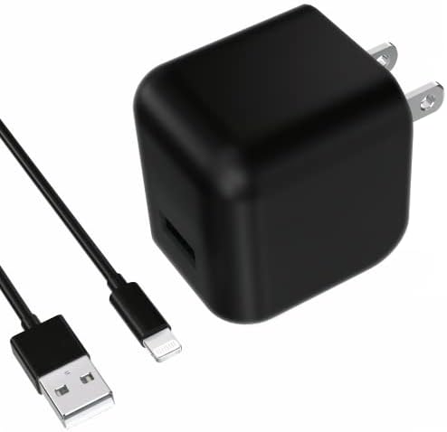 Talk Works MFi Certified 5′ Lightning USB Cable for i Phone 14/13/12, Air Pods, and i Pad – Fast Charging Wall Charger Adapter – Durable Black Design for Enhanced Compatibility and Speed