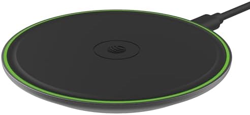 AT&T 15 W Qi-Certified Wireless Charging Pad – Rapid Power Solution for All Qi-Enabled Devices, Sleek White Aesthetic with Premium USB-C Input, Ideal for Seamless Home & Office Charging Experience