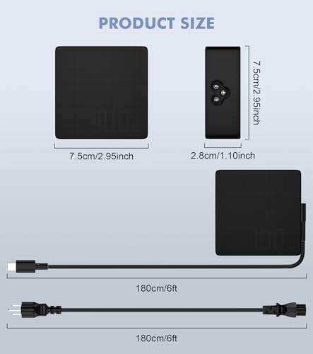 Power Up Your Laptop Anywhere: 100 W USB-C Fast Charger for Asus, HP, Lenovo, Mac Book & More – Versatile, Compact & Safe Charging Solution with 6 ft Cords for Enhanced Compatibility and Speed