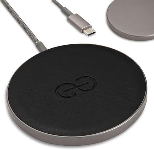 Dreem Empower Magnetic Wireless Charger Pad – High-Speed Mag Safe & Qi-Certified Charging Solution with Premium Vegan Leather Finish in Coffee – Effortless Device Alignment & Enhanced Overheat Protection for a Stylish, Tangle-Free Experience