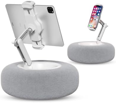 Viozon 360° Adjustable Tablet Stand Pillow in Pink – Plush Fabric Holder for 4.7″-13″ Devices, Perfect for i Pad, i Phone, Samsung, Google, and Kindle – Versatile Bedside Companion with Detachable Snack Bowl for Ultimate Comfort and Convenience