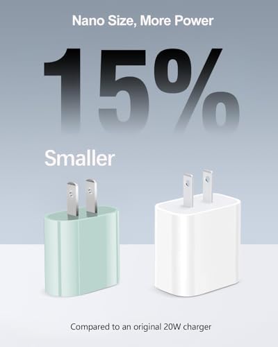 20 W USB-C Fast Charger Duo for i Pad Pro, Air & Mini – Rapid Dual Charging Solution with 6.6 ft Cables for Maximum Portability – Universal Compatibility for All i Pad Generations, Ideal for Travel and On-the-Go Power Needs