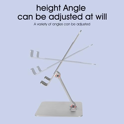 Versatile Adjustable Metal Tablet Stand – Foldable Height-Adjustable Holder for Tablets Up to 12 Inches, Perfect for i Pads and More – Sleek Black Finish for Ultimate Style and Stability in Any Workspace
