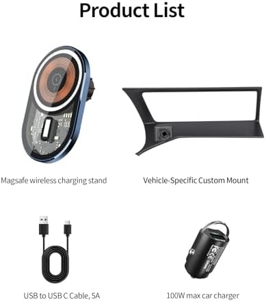 Custom-Fit Wireless Charging Phone Mount for Audi A6/A7 & S Series (2019-2025) – Qi-Compatible Holder for Hassle-Free Navigation and Hands-Free Usage, Mag Safe Ready, Effortless No-Tool Installation, Sleek Interior Upgrade, 360-Degree Rotating Design for Ultimate Viewing Flexibility