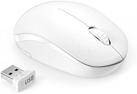 Light Blue Wireless Mouse – Ultra-Quiet 2.4 GHz Noiseless Computer Mouse with USB Receiver for Seamless Windows Experience – Portable, Ergonomic Design for Home, Office, or Travel