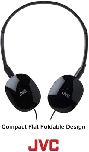 JVC Flats Foldable On-Ear Wired Headphones – Exceptional 30 mm Audio Drivers for Immersive Sound Quality – Ultra-Soft Comfort Ear-Pads for Prolonged Wear – Robust Steel Headband for Durability – Lightweight & Travel-Friendly Design Ideal for Gaming, PC, and Laptops – Enhanced Compatibility with 3.5 mm Slim Plug – Enjoy Deep Bass and Superior Noise Isolation for Extended Listening Sessions