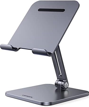 UGREEN Adjustable Tablet Stand for i Pad – Sturdy Aluminum Desk Holder with Enhanced Stability for Pro, Air, and Mini Models – Optimized Viewing Comfort, Portable Design, and Sleek Black Finish – Ideal Home & Office Accessory