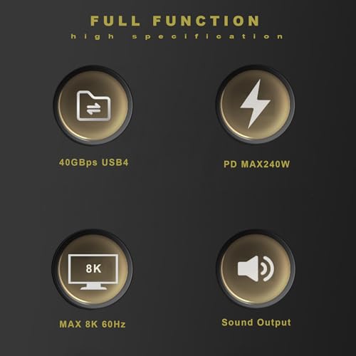 High-Performance USB C Thunderbolt 4 Cable: 240 W Power Delivery, 40 Gbps Data Transfer, and 8 K Video Output at 60 Hz – 5 ft Durable Connector for Quick Charging and Seamless Device Integration – Perfect for Tech Professionals and Enthusiasts
