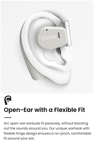 Cleer Audio ARC Open-Ear True Wireless Headphones – Cutting-Edge Touch Control, Extended Battery Life & Crystal Clear Sound for Music Lovers & Podcasters (Light Grey) – Perfect for Active Lifestyles & Effortless Device Integration