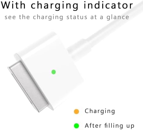 61 W Magnetic Charging Cable for Mac Book Air & Pro – 6 ft TPE Cable Only (Requires 60 W PD Charger) – Enhanced Compatibility with Mag Safe 1 Models A1278 A1286 – Fast Charging with Indicator Light – Durable & Easy to Clean Design