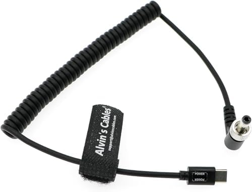 Alvin’s Cables Premium PD USB-C Type-C to Lock DC 12 V Coiled Power Cable – Enhanced Durability and Flexibility for Optimal Performance with Blackmagic, Atomos, Small HD, and Feelworld Monitors – Secure Locking Mechanism and Fast Charging for Streamlined Filming Experience