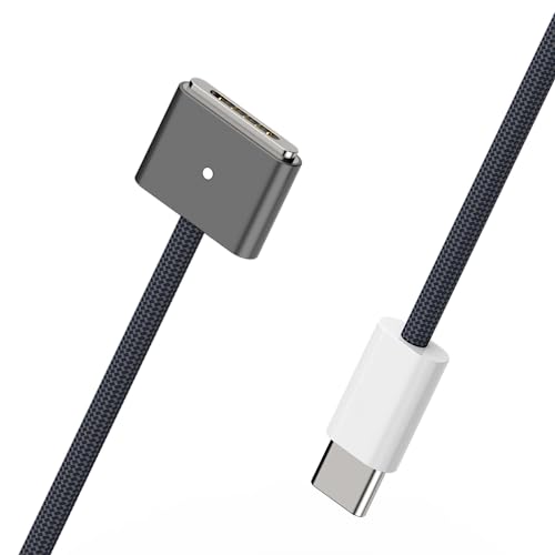AJJ 140 W USB-C Magnetic Charging Cable – 2 m Nylon Braided for Mac Book M1 M2 M3 (2021-2024) – Fast, Reliable, and Stylish Charging Solution for On-the-Go Users