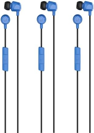 Skullcandy Jib Wired Earbuds – Cobalt Blue Noise-Isolating Headphones with Built-In Microphone for Seamless Calls and Track Control, Lightweight Travel Companion – 6 Pack for Ultimate Convenience and Compatibility
