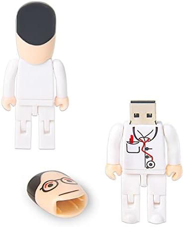 Charming Cartoon Nurse 64 GB USB Flash Drive – Adorable Pink Thumb Drive for Effortless Data Storage, USB 2.0 Compatible Memory Stick for Professionals and Students Alike