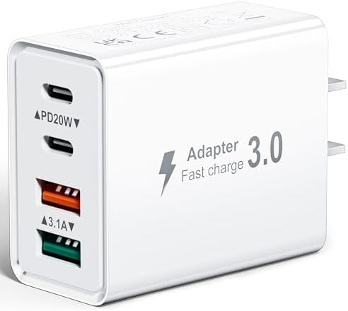Rapid Charge Anywhere: 40 W USB-C Wall Adapter with Dual PD & QC Technology – Universal Compatibility for i Phone, i Pad, Samsung & Android Devices – Compact, Safe, and Efficient Fast Charging Cube for Home and Travel