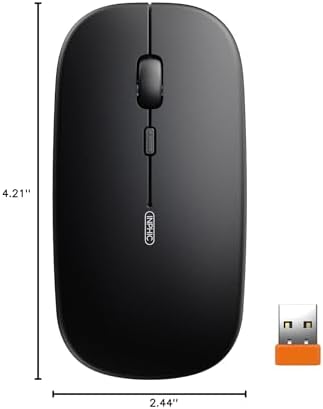 Elevate Your Productivity with the INPHIC M1 II Tri-Mode Wireless Mouse – Lightweight 80 g Bluetooth 5.0/4.0 & USB Connectivity, Ergonomic Design, Visible Battery Indicator & Type-C Charging for Windows, Mac, Tablets & Laptops – Sleek Black Finish for Ultimate Versatility
