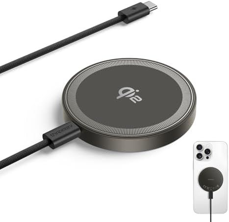 THREEKEY Qi2 Mag Safe Charger – Ultimate Magnetic Wireless Charging Pad for i Phone 16/15/14/13/12 & Galaxy S25 Ultra, 15 W Fast Charging with Dual-Sided Magnets, 5 FT USB-C Cable Included – Sleek Black Design for Enhanced Device Compatibility and Effortless Power Solutions