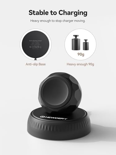 Revolutionize Your Apple Watch Charging with NEWDERY Portable Fast Wireless Magnetic Stand – Retractable USB-C Cable for Ultra, Series 1-10, SE Models, Sleek & Compact Design for Ultimate Mobility and Efficient Power-Up