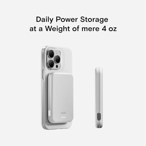 MOFT Magnetic Power Bank – Ultra-Lightweight Wireless Charger with Magnetic USB-C Cable for i Phone 14/13/12 Series, Deep Blue – Effortless Charging, Stackable Design for On-the-Go Power Solutions