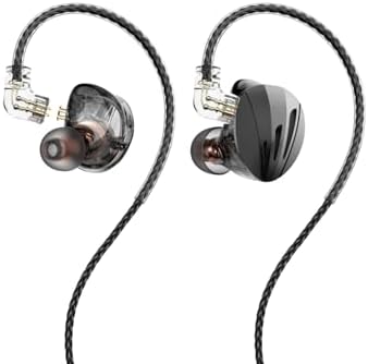 Phinistec Hi Fi Wired Earbuds with Dual Driver Technology – Premium Bass and Clear Audio for Gamers and Audiophiles – Customizable Detachable Cable for Enhanced Durability (Black, No Microphone) – Ergonomically Designed for Comfort During Extended Listening Sessions