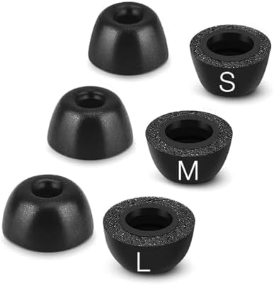 Premium Memory Foam Eartips for Audio-Technica ATH-TWX9, ATH-CKS50 TW & ATH-SQ1 TWBK Wireless Earbuds – Ultimate Comfort, Enhanced Noise Isolation, and Superior Audio Experience Replacement Tips