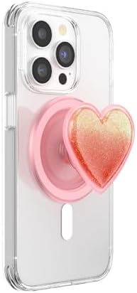 Elevate Your Smartphone Experience with the Mag Safe Compatible Pop Sockets Grip – Stylish Enamel Silver Heart Design, Magnetic Phone Stand & Secure Grip for i Phone, Ideal for Hands-Free Viewing & Effortless Wireless Charging, Customizable Swappable Top for Personal Flair