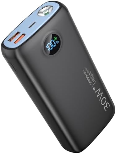 High-Capacity 30,000 m Ah Portable Power Bank with Fast Charging Technology – Multi-Device USB-C Charger for i Phone, Samsung Galaxy, LG & More – Built-in LED Display and Flashlight for Ultimate Convenience – Sleek Black Design for On-the-Go Power Solutions