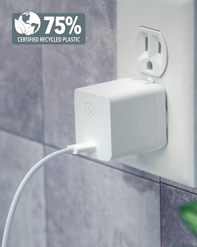 Scosche HPDC20-SP 20 W USB-C Fast Charger Mini Cube Wall Adapter – Ultra-Portable Power Delivery 3.0 for Swift Device Charging, 4 X Faster Charge Speed, Sleek Black Design for Enhanced Compatibility and Efficiency