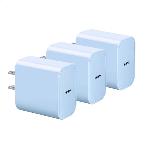 20 W USB C Fast Charging Block 3-Pack for Apple Devices – Compact Wall Adapter for i Phone 11-16, Apple Watch & i Pad – Sleek Purple Design for Enhanced Portability and Efficiency – Universal Compatibility for Optimal Performance