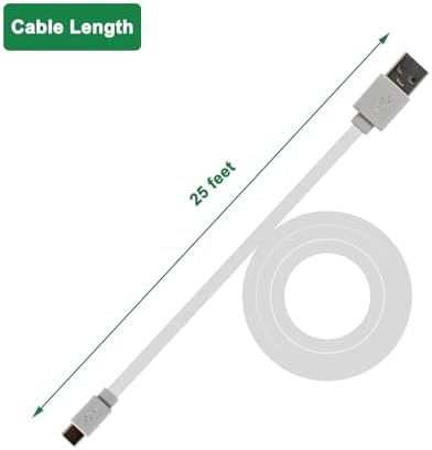 25 ft USB C Power Cord for Blink Mini 2, Blink Outdoor 4 & Furbo 360 Dog Camera – Durable Flat Cable for Easy Setup & Enhanced Surveillance at Home and with Pets – Reliable Waterproof Charger with Wire Clips for Secure Installation