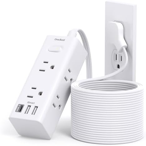5 Ft Versatile Power Strip with 6 AC Outlets & 3 USB Ports, including USB-C – Compact Flat Plug Extension Cord for Efficient Charging in Dorm Rooms, Travel, and Home Offices – Surge Protector for Enhanced Device Safety and Connectivity