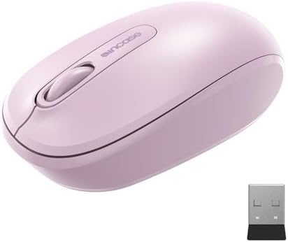 Light Orchid Incase Wireless Mobile Mouse 1850 – Microsoft-Designed, Ambidextrous Comfort, 6-Month Battery for Ultimate Portability, Nano Transceiver for Seamless Connectivity, Compatible with Mac & Windows 8/10/11 – Elevate Your Productivity and Style