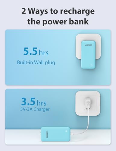 Experience Ultimate Portability with Alongza 10,000 m Ah Fast Charging Power Bank – Sleek Design with Built-In Cables and AC Plug for Effortless Device Charging on the Go – Lightweight, Compact USB C External Battery for Seamless Travel Convenience and Enhanced Compatibility Across All Smartphones and Gadgets