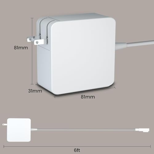 High-Performance 85 W Charger for Mac Book Pro – Superior Compatibility & Enhanced Speed for A1286 (2010-2011) Models – Foldable Plug for Easy Portability, 6 ft Power Cord, CE/Ro HS Certified with 12-Month Guarantee