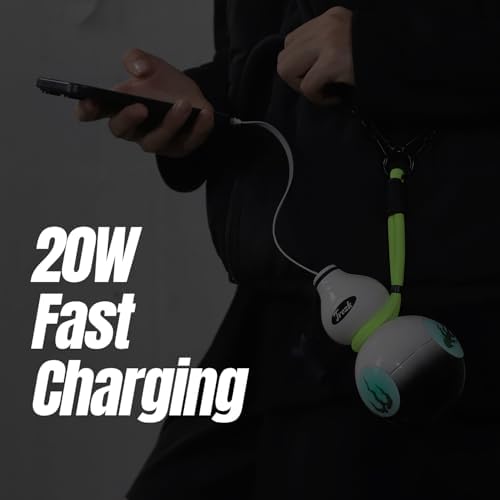 Fulu Mythical Gourd-Shaped Power Bank 10000 m Ah – Artistic Portable Charger with Integrated 2 ft Retractable USB-C Cable, 20 W Fast Charging for i Phone 16/15, i Pad, Pixel, and More – Durable, Stylish Power Solution for Adventurers and Tech Enthusiasts