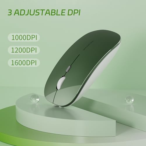 Uciefy Q5 Slim Rose Gold Wireless Mouse – Portable Optical Rechargeable Design with Silent Click, USB Receiver & Type C Adapter for Effortless PC, Laptop & Desktop Compatibility – Elevate Your Workspace with Style & Precision