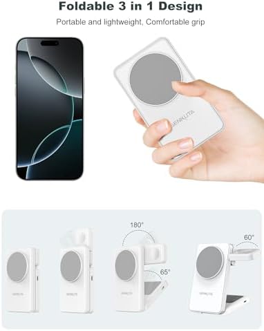 3-in-1 Magnetic Wireless Charging Station for Apple Devices – Fast Travel Charger for i Phone 12-16, Apple Watch Ultra 5/4/3, and Air Pods Pro/3/2 – Compact & Foldable Design for Efficient, Safe Charging with 18 W Adapter – Perfect for Home, Office, or Travel – Enhanced Compatibility and User-Friendly Features