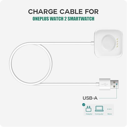 Dual-Pack Lamshaw USB Charging Dock for One Plus Watch 2 & 2 R – Ultra-Fast Charging Stations in Stylish Black & White – Perfectly Engineered for Smartwatch Users Seeking Portability and Reliability