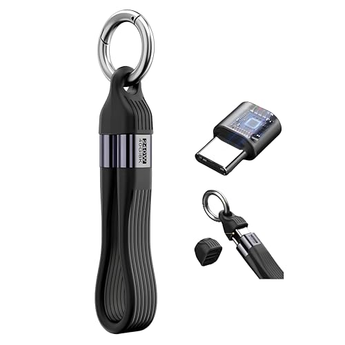 USB 4.0 Date Cable Portable Keychain 0.42ft, 240W 5A Fast Charging USB C Cable, 40Gbps Data Transfer, 8K 60Hz Video Display for iPhone 16 15 Pro Max, iPad, Thunderbolt 4/3, Hub, External SSD (Black) – Enhanced Compatibility and Speed